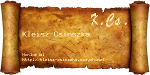 Kleisz Csinszka névjegykártya
